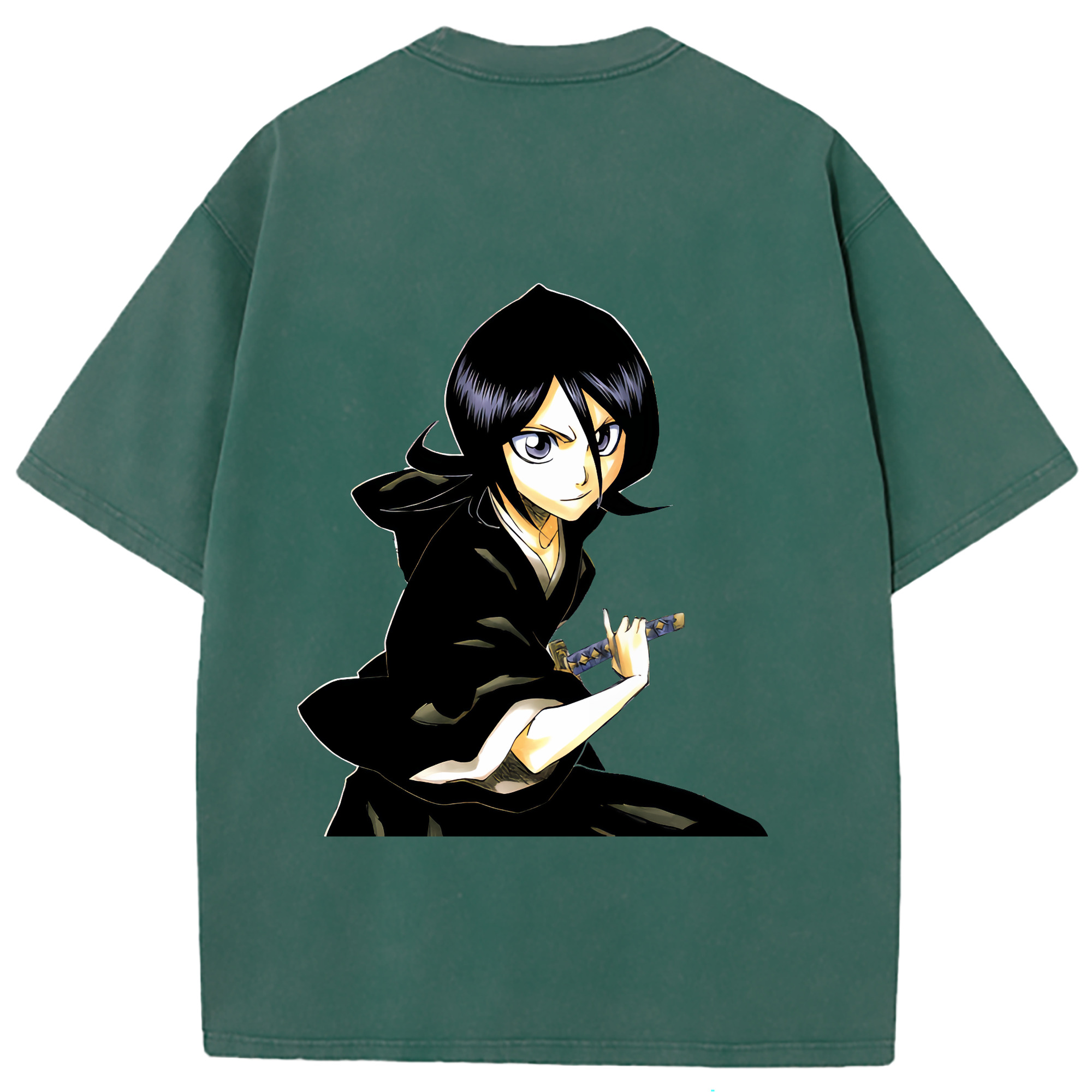 （画像用） ブリーチ 朽木ルキア BLEACH Kuchiki Rukia 綿100% ヴィンテージ風 半袖Tシャツ（背面プリント）